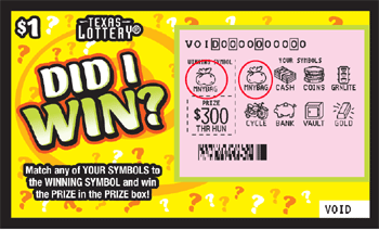 Image of Front of Did I Win? Ticket