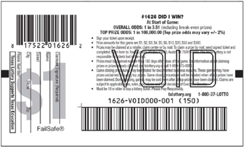 Image of Back of Did I Win? Ticket