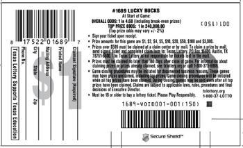 Image of Back of Lucky Bucks Ticket