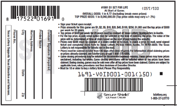 Image of Back of $1 Set For Life Ticket