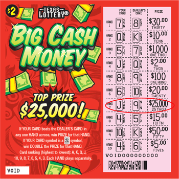 Image of Front of Big Cash Money Ticket