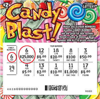 Image of Front of Candy Blast! Ticket