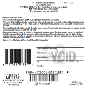 Image of Back of Stocking Stuffer Ticket