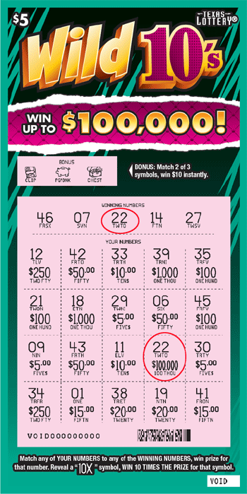 Image of Front of Wild 10's Ticket