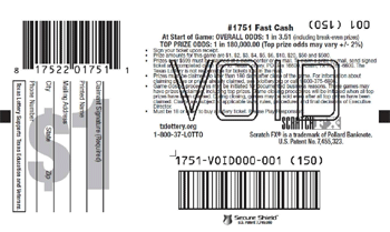 Image of Back of Fast Cash Ticket