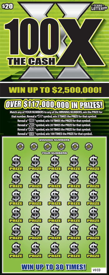 Image of Front of 100X The Cash Ticket