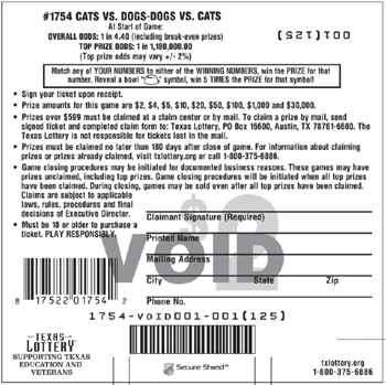 Image of Back of Cats vs. Dogs - Dogs vs. Cats Ticket