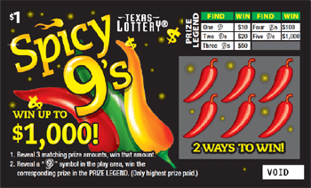 Image of Front of Spicy 9's Ticket