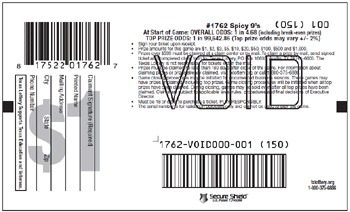 Image of Back of Spicy 9's Ticket