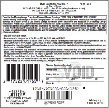 Image of Back of Gas Monkey Garage&trade; Ticket