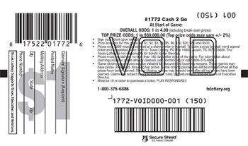 Image of Back of Cash 2 Go Ticket