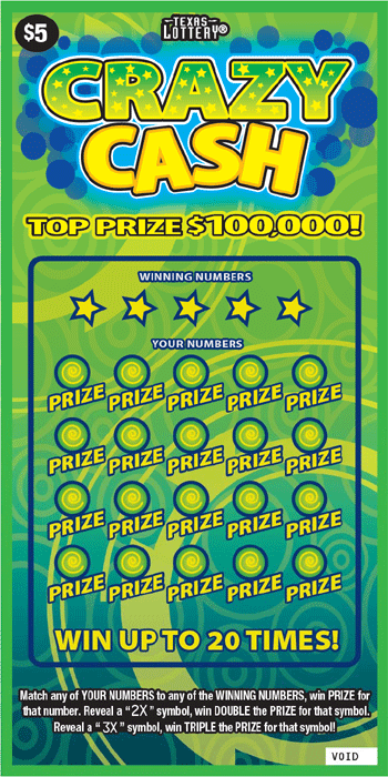 Image of Front of Crazy Cash Ticket