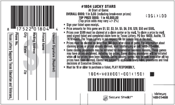 Image of Back of Lucky Stars Ticket