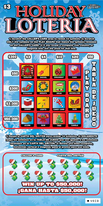 Image of Front of Holiday Loteria Ticket