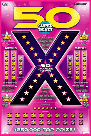 Image of Front of 50X Super Ticket&trade; Ticket
