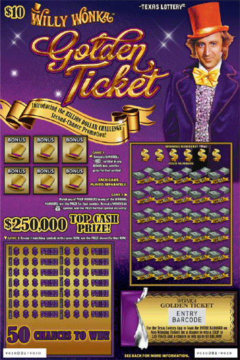 Image of Front of Willy Wonka™ Golden Ticket Ticket