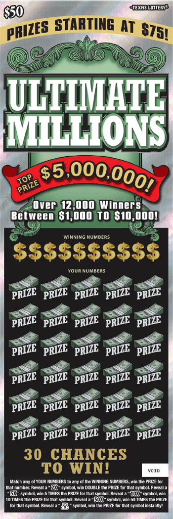 Image of Front of Ultimate Millions Ticket