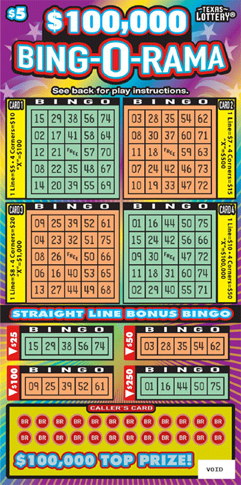 Image of Front of $100,000 Bing-O-Rama Ticket