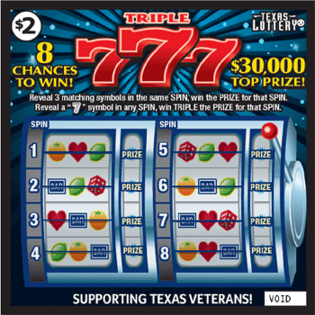 Image of Front of Triple 777 Ticket