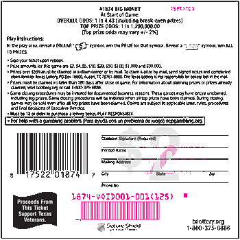 Image of Back of Big Money Ticket
