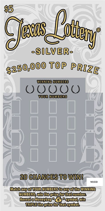 Image of Front of Texas Lottery&reg; Silver Ticket
