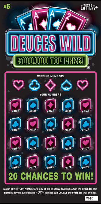 Image of Front of Deuces Wild Ticket