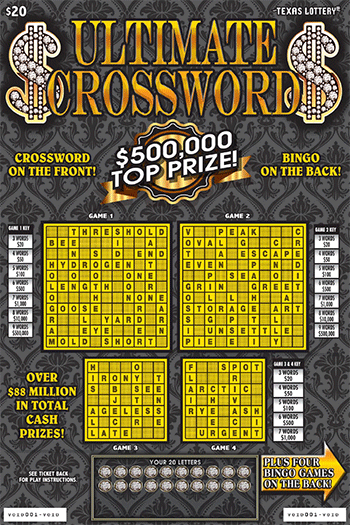 Image of Front of Ultimate Crossword/ Ultimate Bingo Ticket