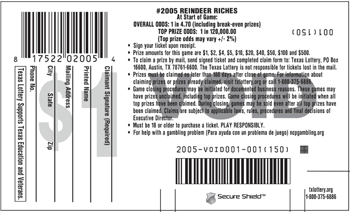 Image of Back of Reindeer Riches Ticket
