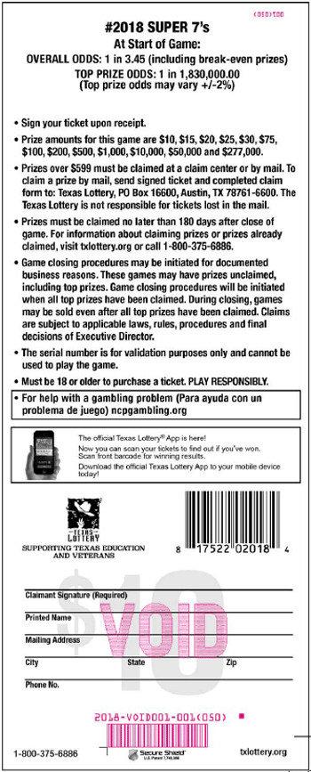 Image of Back of Super 7's Ticket
