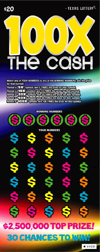 Image of Front of 100X The Cash Ticket