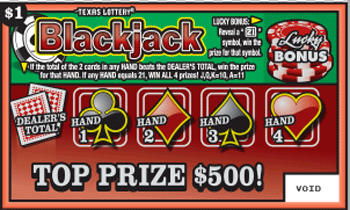 Image of Front of Blackjack Ticket