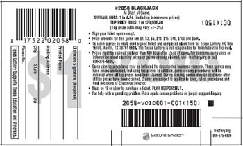 Image of Back of Blackjack Ticket