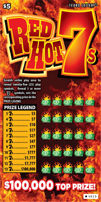 Image of Front of Red Hot 7s Ticket