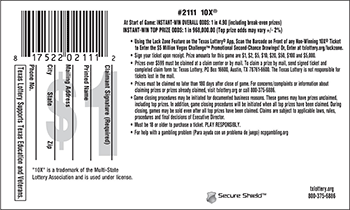 Image of Back of 10X® Ticket
