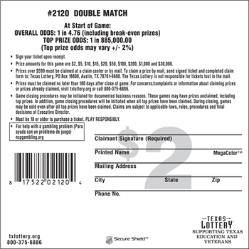 Image of Back of Double Match Ticket