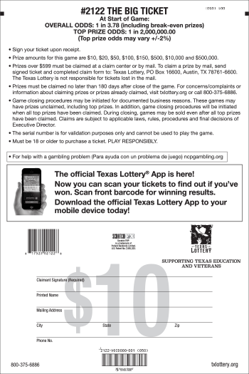 Image of Back of The Big Ticket Ticket