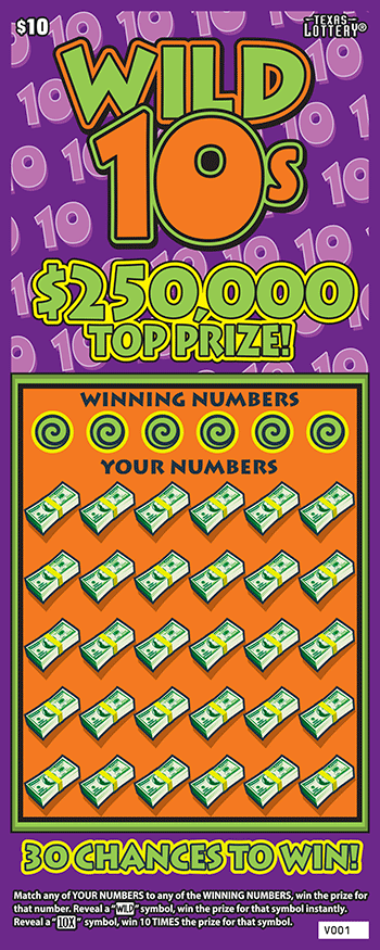 Image of Front of Wild 10s Ticket