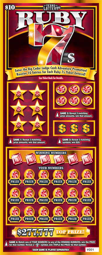 Image of Front of Ruby 7s Ticket