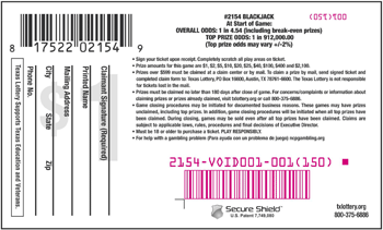 Image of Back of Blackjack Ticket