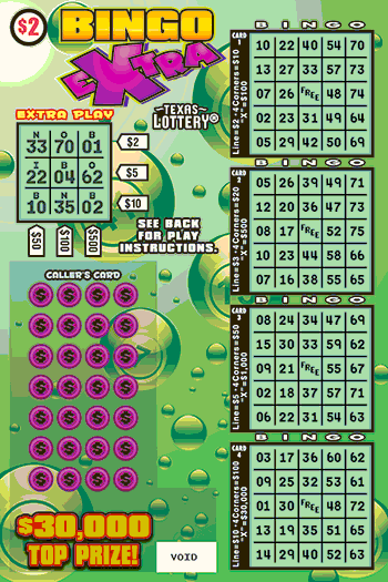 Image of Front of Bingo Extra Ticket