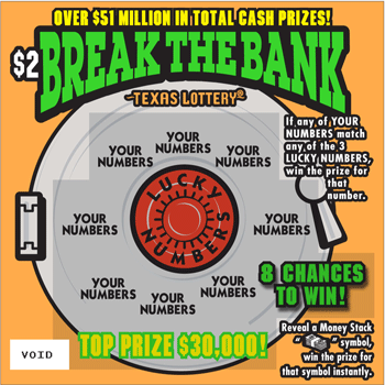 Image of Front of Break the Bank Ticket