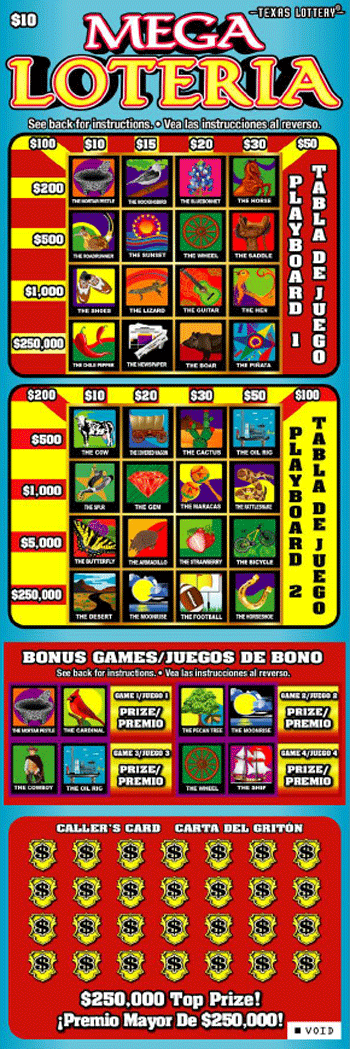 Image of Front of Mega Loteria Ticket