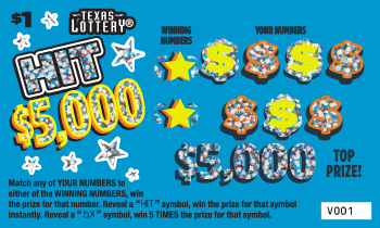 Image of Front of Hit $5,000 Ticket