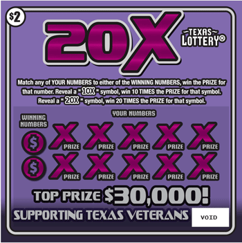 Image of Front of 20X Ticket