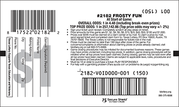 Image of Back of Frosty Fun Ticket