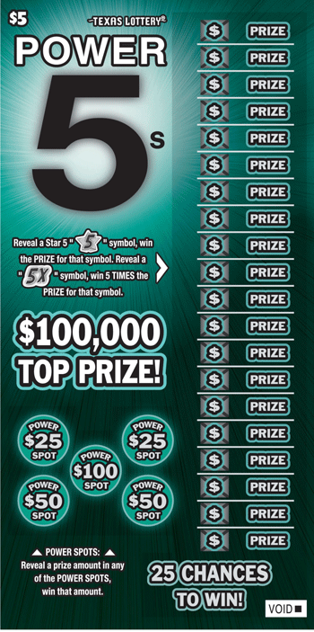 Image of Front of Power 5s Ticket