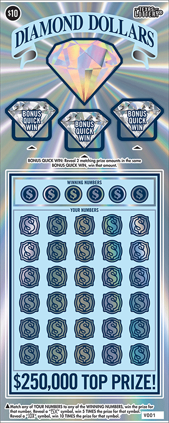 Image of Front of Diamond Dollars Ticket