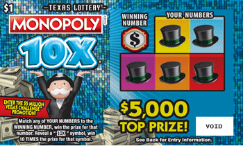 Image of Front of Monopoly™ 10X® Ticket