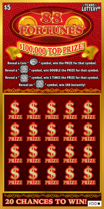 Image of Front of 88 Fortunes® Ticket