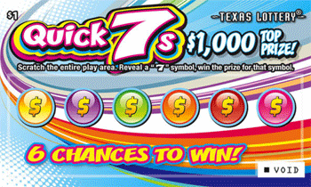 Image of Front of Quick 7s Ticket